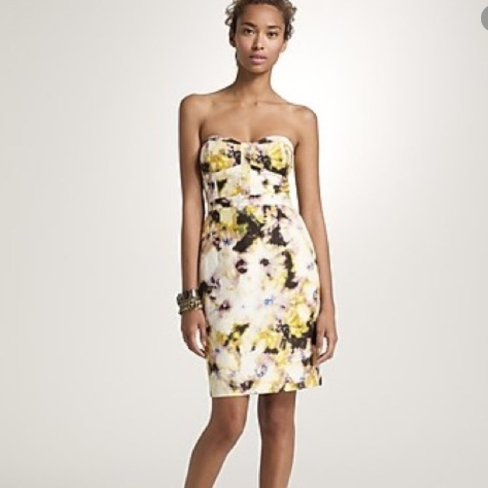 J.Crew Fleurette Strapless Dress Tie Dye sz 2